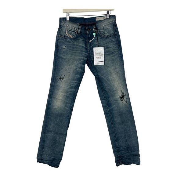 New Diesel Women US 27 Denim Blue Jeans Faded Washed Straight Leg Regular Waist - Picture 1 of 14